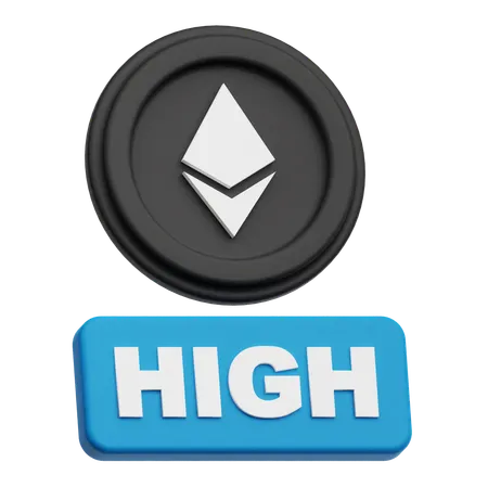 Ethereum Coin high  3D Icon