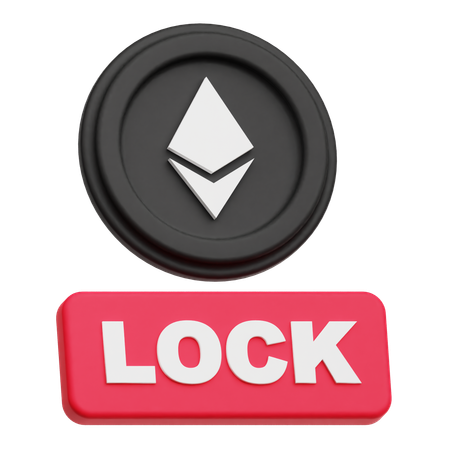 Ethereum Coin lock  3D Icon