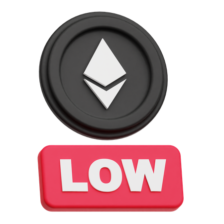 Ethereum Coin low  3D Icon
