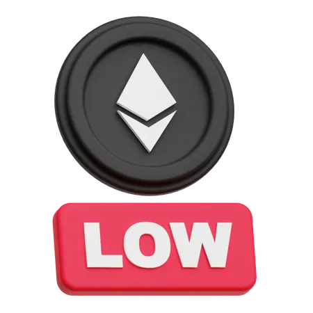 Ethereum Coin low  3D Icon