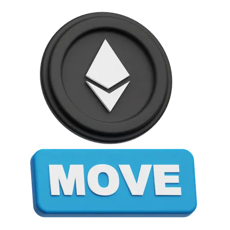 Ethereum Coin move  3D Icon
