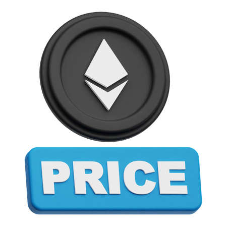 Ethereum Coin price  3D Icon