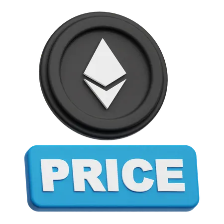 Ethereum Coin price  3D Icon