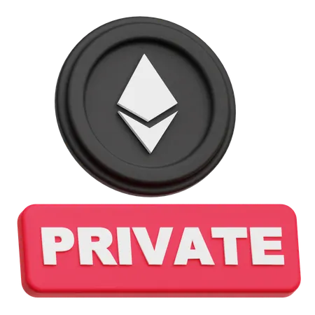 Ethereum Coin private  3D Icon