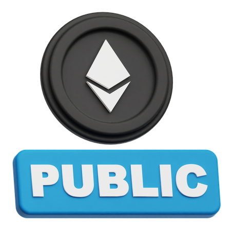 Ethereum Coin public  3D Icon