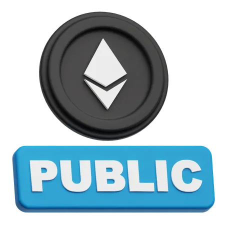 Ethereum Coin public  3D Icon
