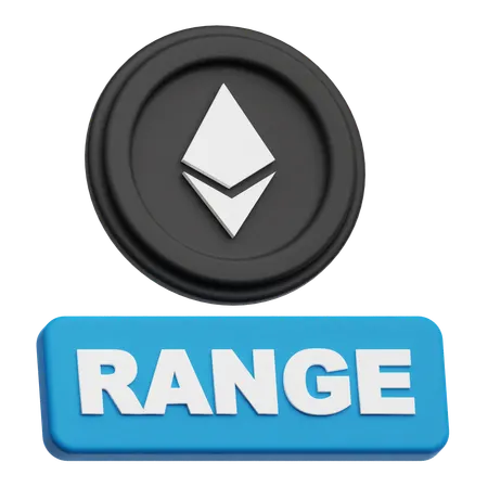 Ethereum Coin range  3D Icon