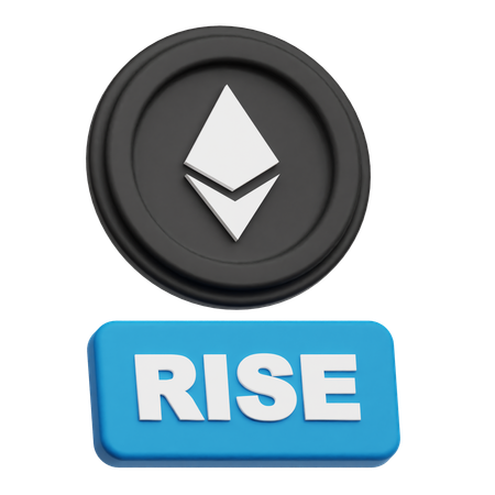 Ethereum Coin rise  3D Icon