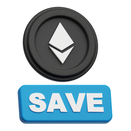 Ethereum Coin save  3D Icon