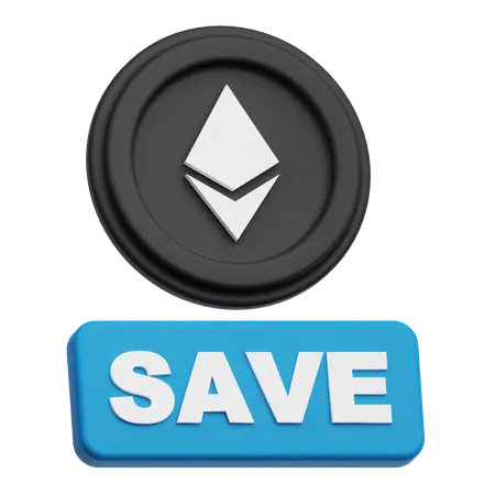 Ethereum Coin save  3D Icon