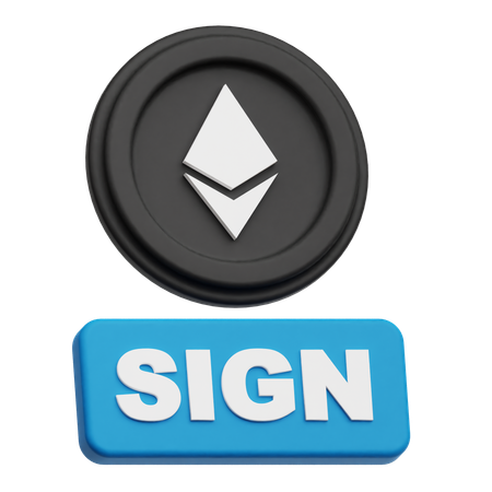 Ethereum Coin sign  3D Icon