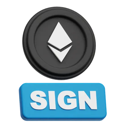 Ethereum Coin sign  3D Icon
