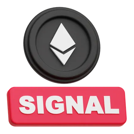 Ethereum Coin signal  3D Icon