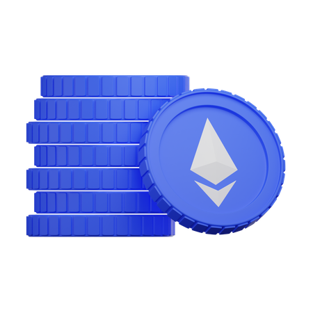 Ethereum Coin Stack  3D Icon
