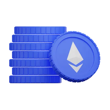Ethereum Coin Stack  3D Icon