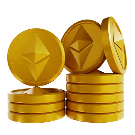 Ethereum Coin Stack  3D Icon