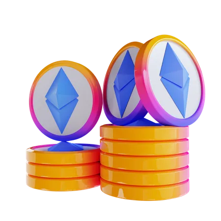 Ethereum Coin Stack  3D Icon