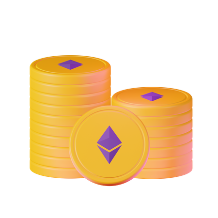 Ethereum Coin Stack  3D Icon