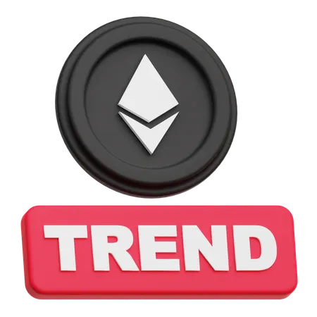 Ethereum Coin trend  3D Icon