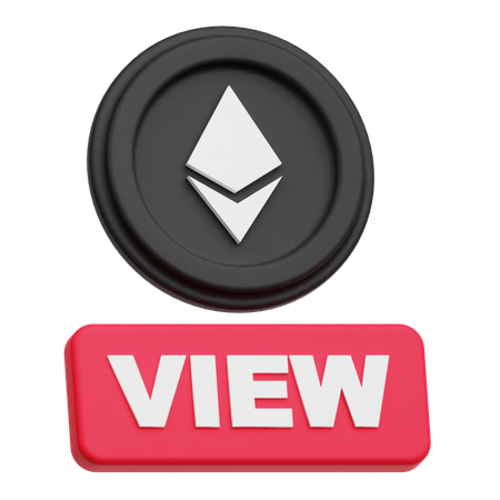 Ethereum Coin view  3D Icon