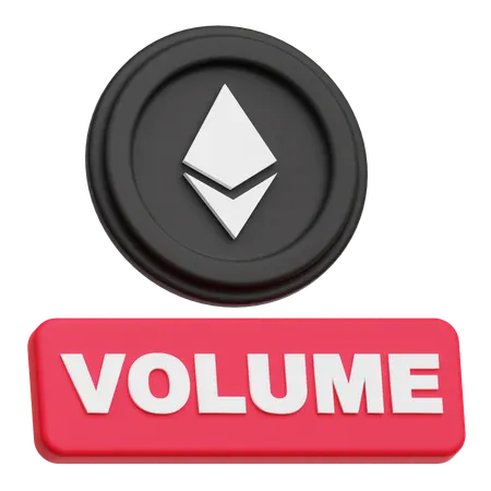 Ethereum Coin volume  3D Icon