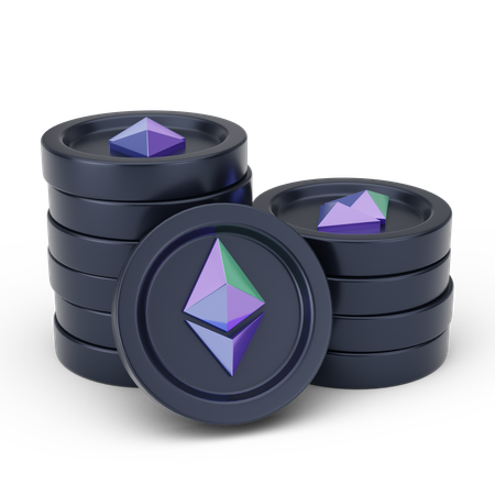 Ethereum Coins  3D Icon