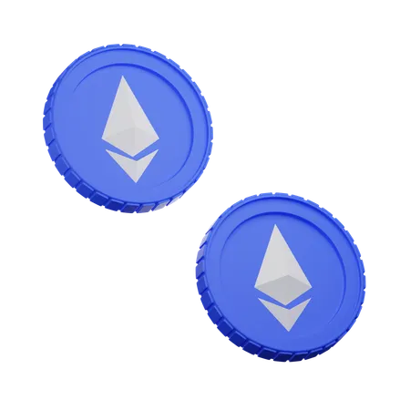 Ethereum Coins  3D Icon