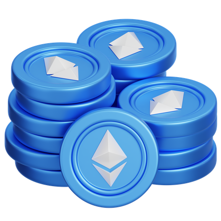 Ethereum Coins  3D Icon