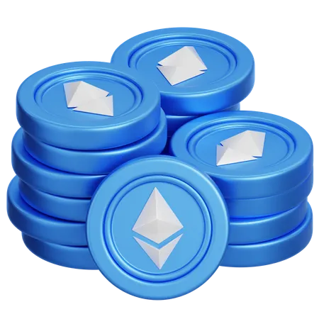 Ethereum Coins  3D Icon