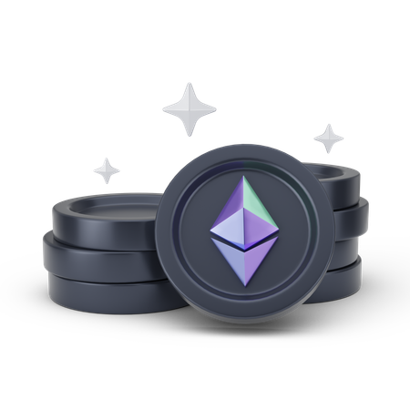 Ethereum Coins  3D Icon