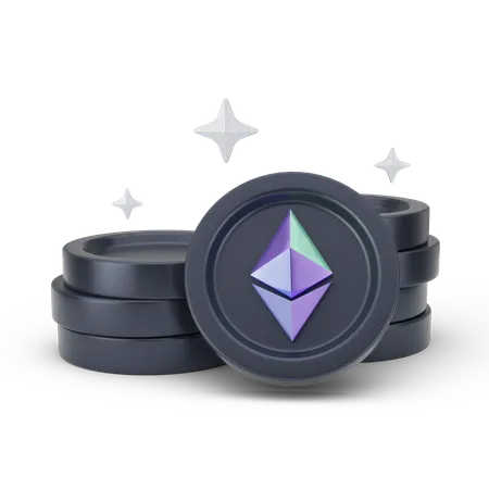 Ethereum Coins  3D Icon