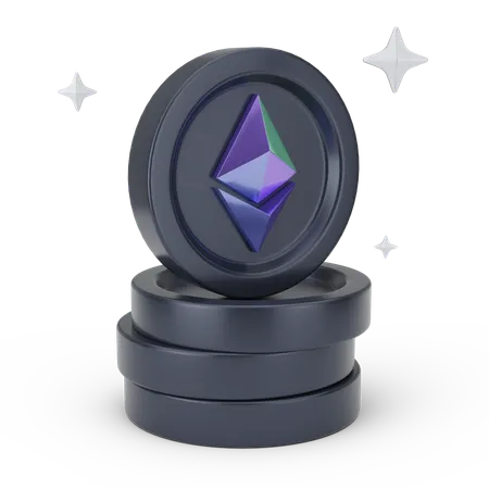 Ethereum Coins  3D Icon