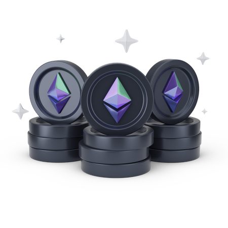 Ethereum Coins  3D Icon