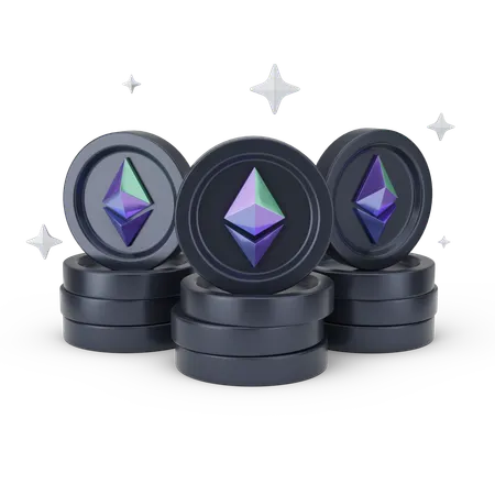 Ethereum Coins  3D Icon