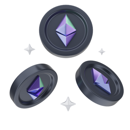 Ethereum Coins  3D Icon