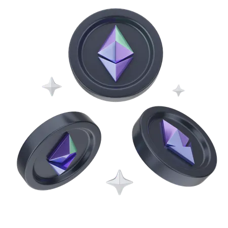 Ethereum Coins  3D Icon