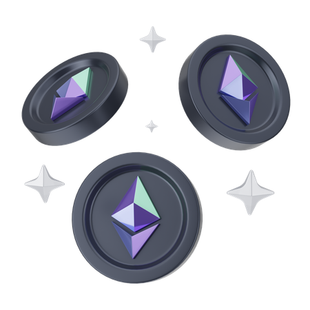 Ethereum Coins  3D Icon