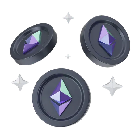 Ethereum Coins  3D Icon