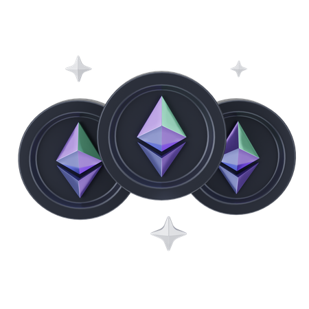 Ethereum Coins  3D Icon