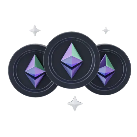 Ethereum Coins  3D Icon