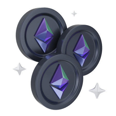 Ethereum Coins  3D Icon