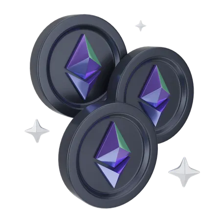 Ethereum Coins  3D Icon