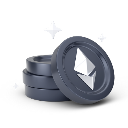 Ethereum Coins  3D Icon