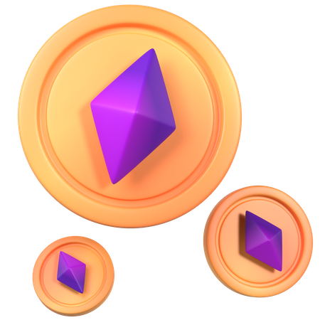 Ethereum Coins  3D Icon