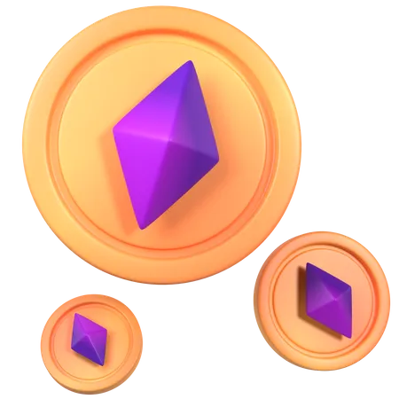 Ethereum Coins  3D Icon