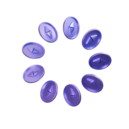 Ethereum Coins  3D Icon