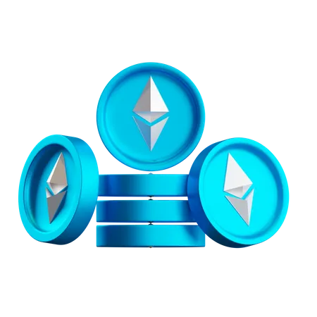 Ethereum Coins  3D Icon