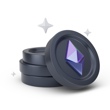 Ethereum Coins  3D Icon