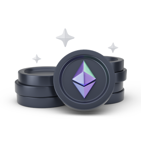 Ethereum Coins  3D Icon