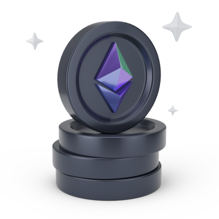 Ethereum Coins  3D Icon
